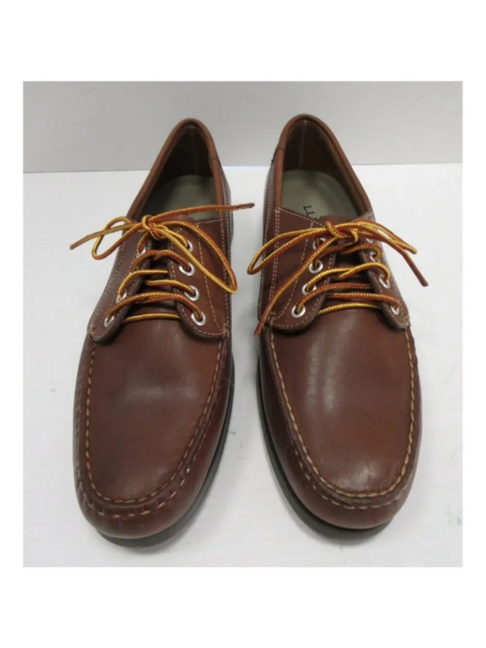 LL Bean Boat Shoes 11.5 D Blucher Mocassin Leather Casual Handsewn NEW